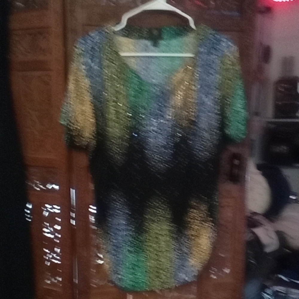 Collection B Green and Blue Sequin Top
